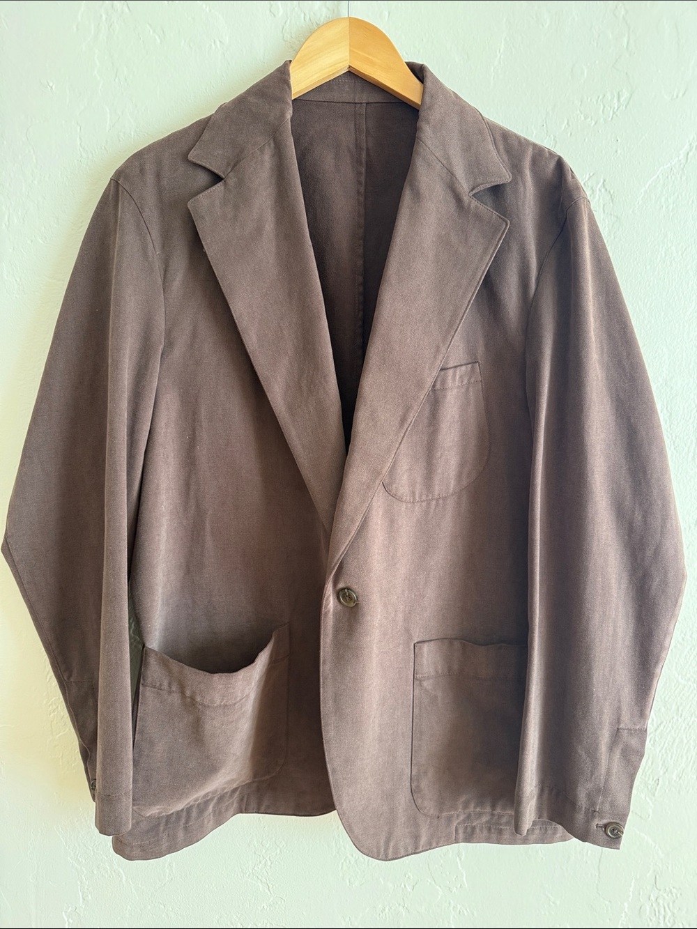 Stoffa Men's Brown Single-Button Blazer
